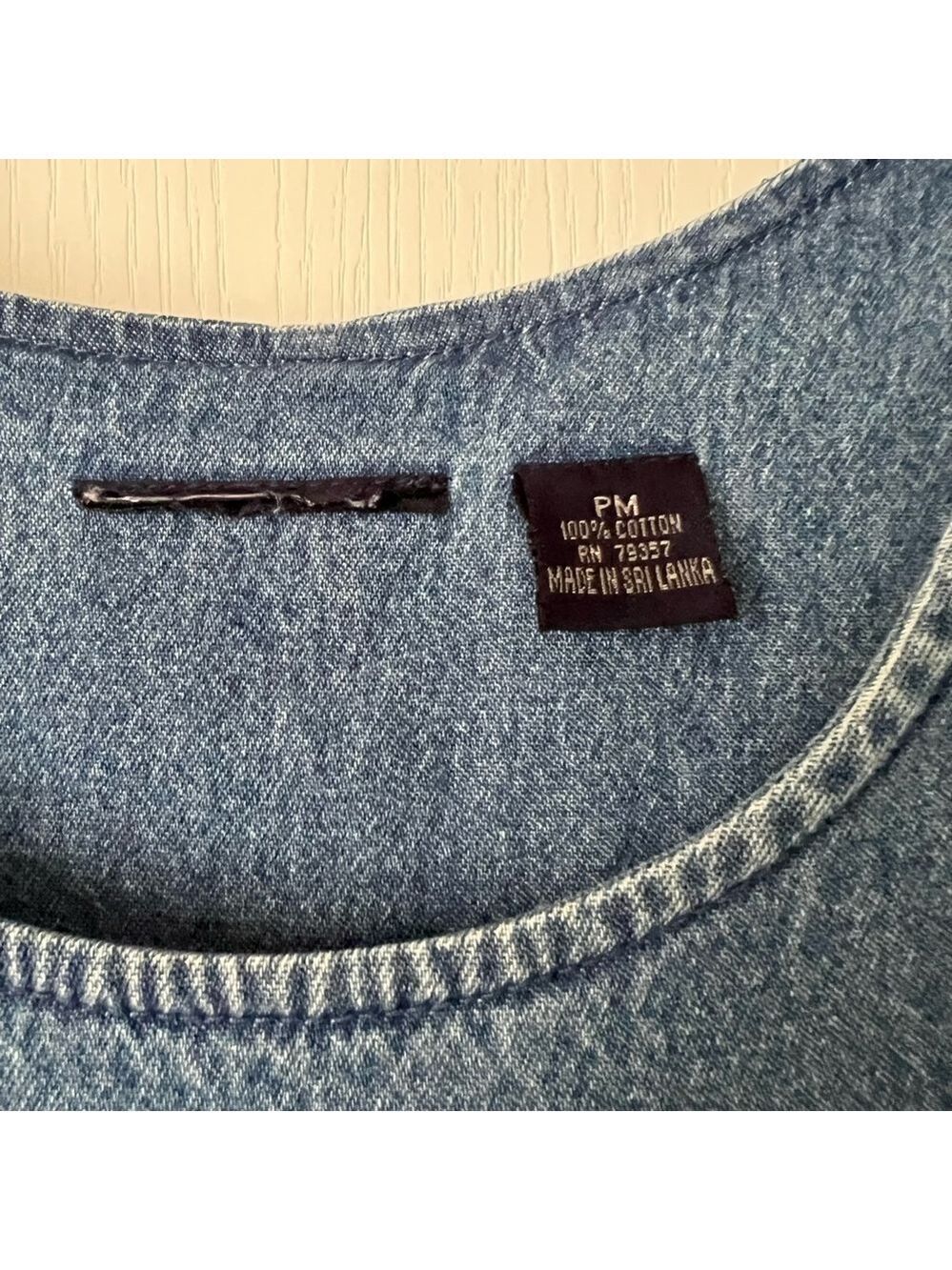 CB Blue Denim Dress Scoop Neck Short Sleeve - Picture 11 of 12